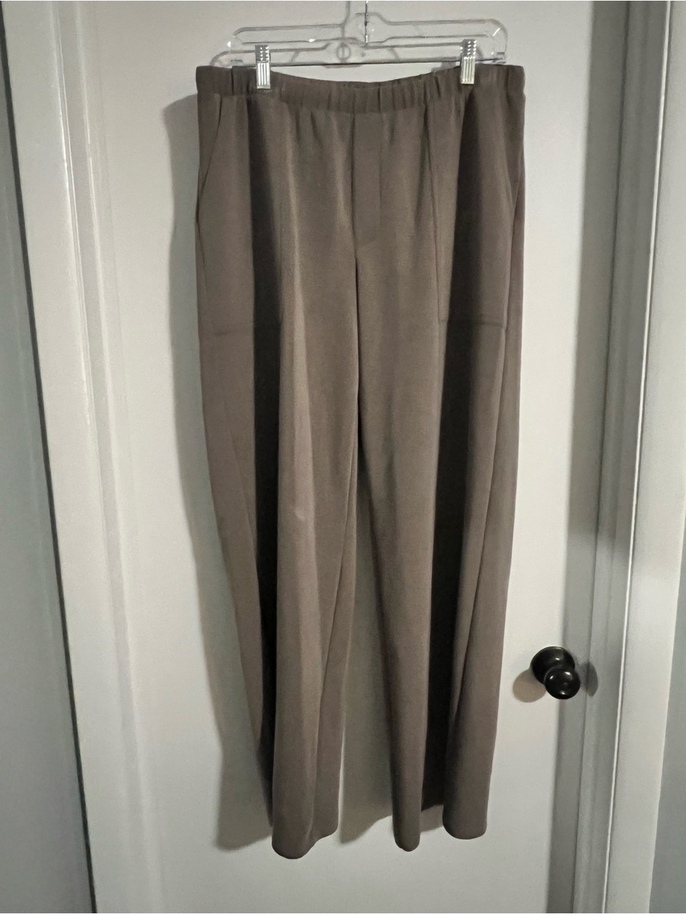 Target Wide-Leg Elastic Waist Pants in Taupe Brown